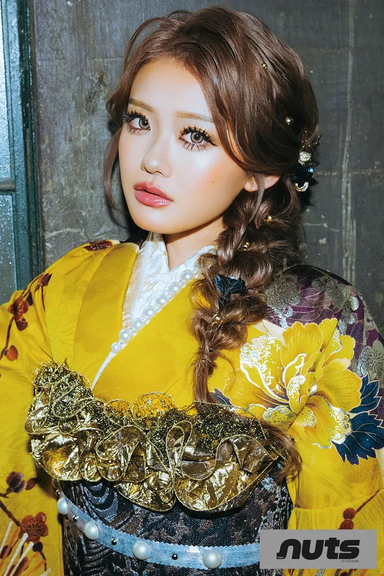 MODE系 牡丹柄 からし/マスタード かっこいい 派手 姉ギャル系 目立つ