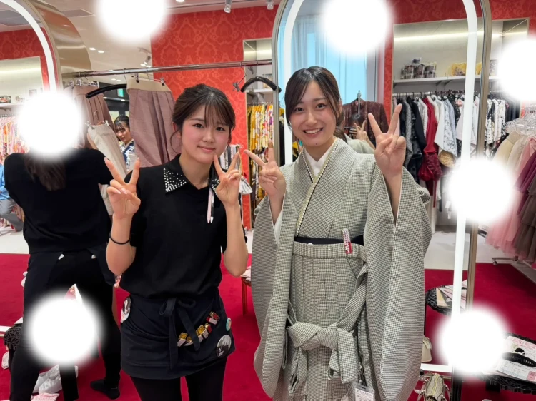 卒業式袴レンタル　千鳥柄袴