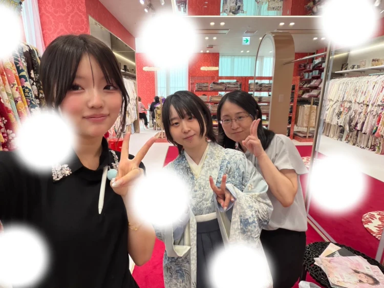 くすみブルー　卒業式　TAKAZEN 袴レンタル