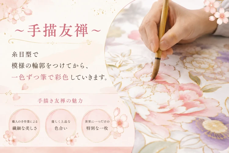 関芳の手描友禅を紹介する画像