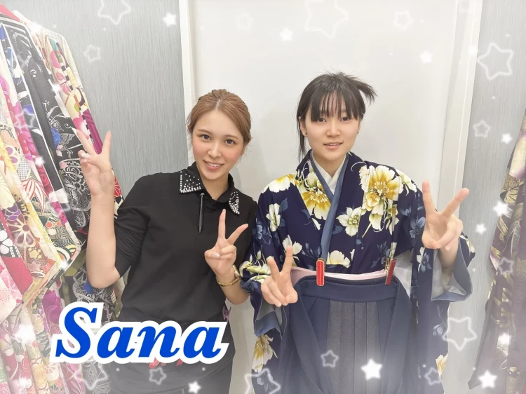 ネイビーのオシャレなレトロ袴　レトロな袴を借りるならTAKAZEN橿原店