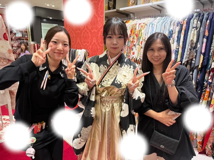 卒様式　袴レンタル　大阪梅田　古典柄　ドレス袴