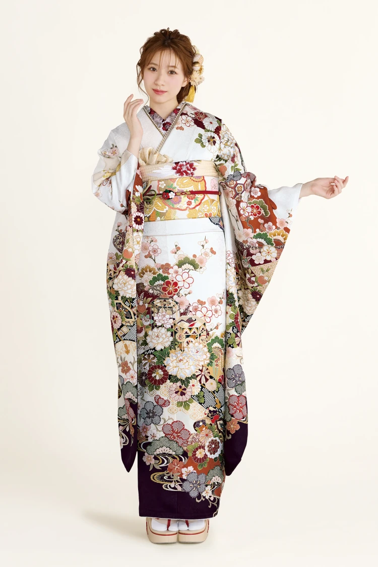 金彩刺繍京友禅の古典柄振袖