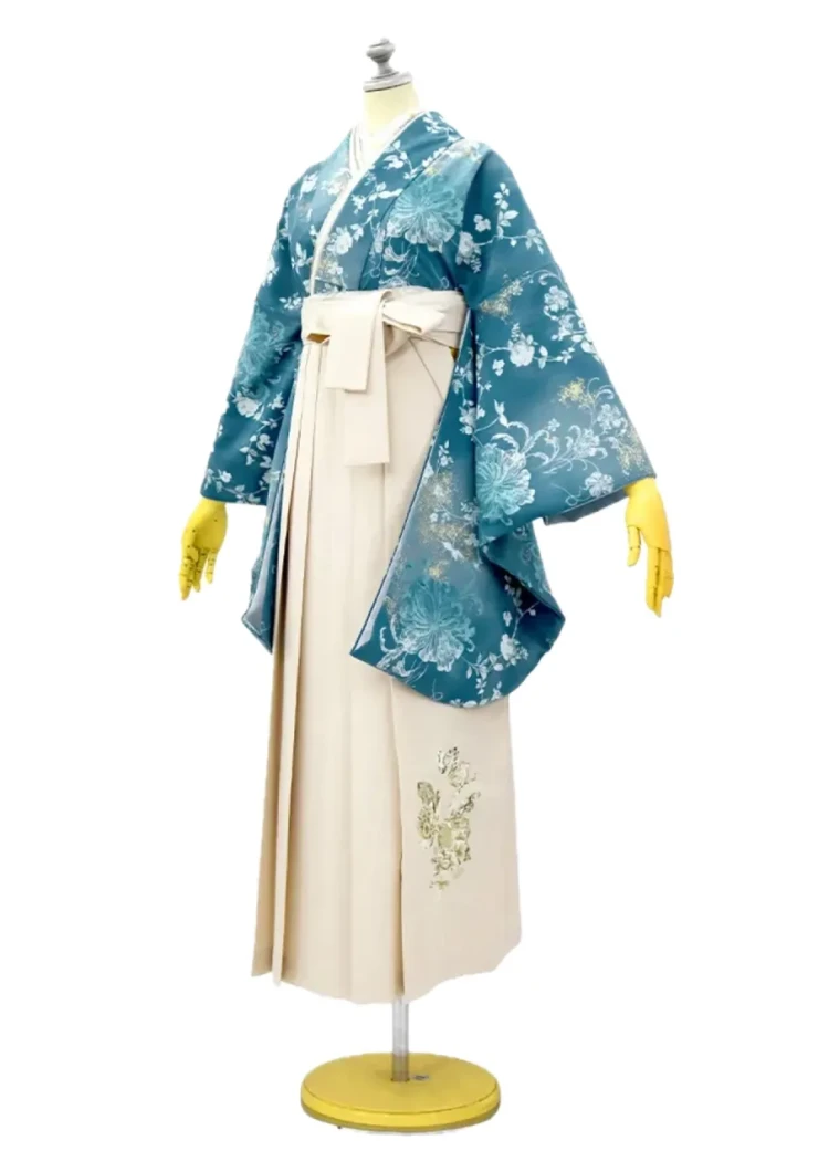 TAKAZEN東京表参道店FlagshipのJILL STUARTブランド袴のご紹介。青色の袴コーデ。