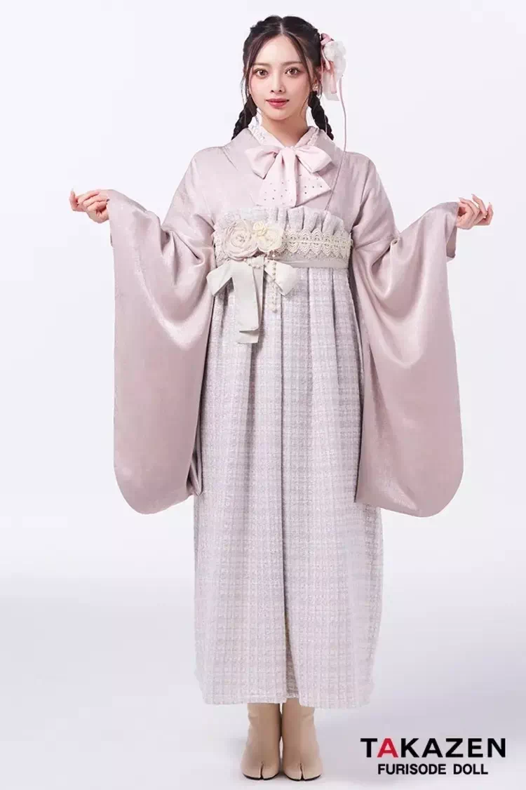 2027年卒業式　ピンク無地袴
