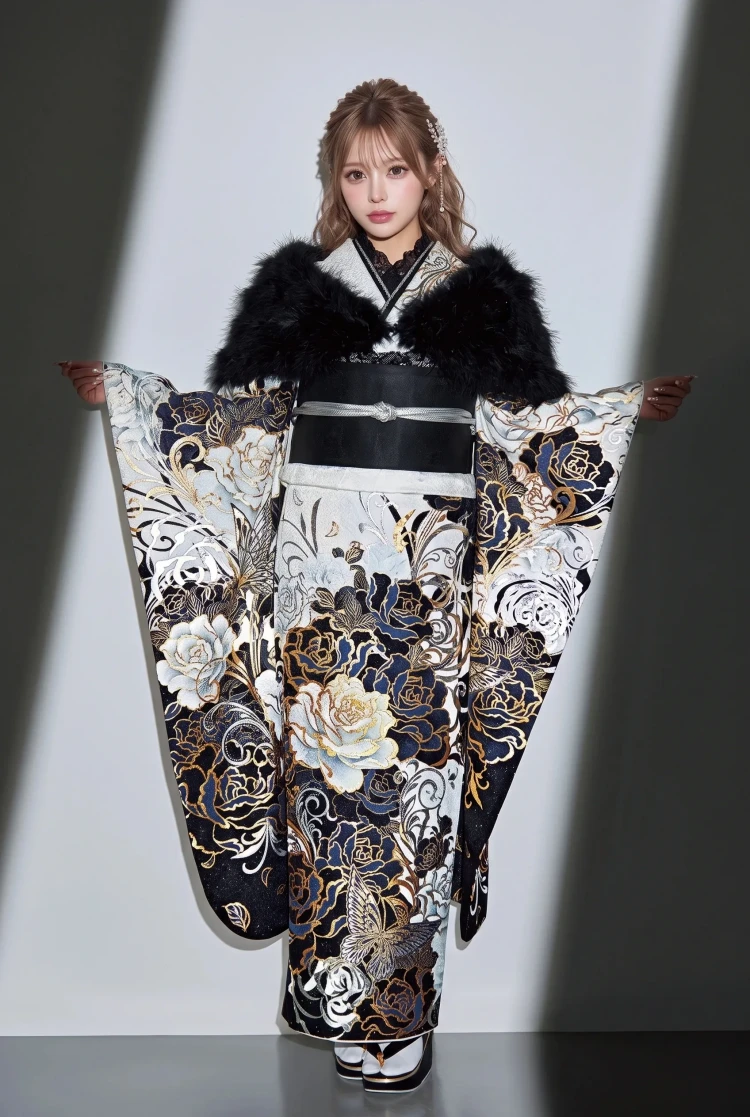 MODE系モノトーンの振袖