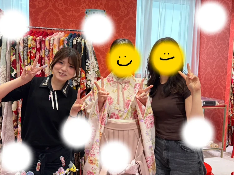 卒業式　TAKAZEN 袴レンタル　かわいい袴　ピンク色袴