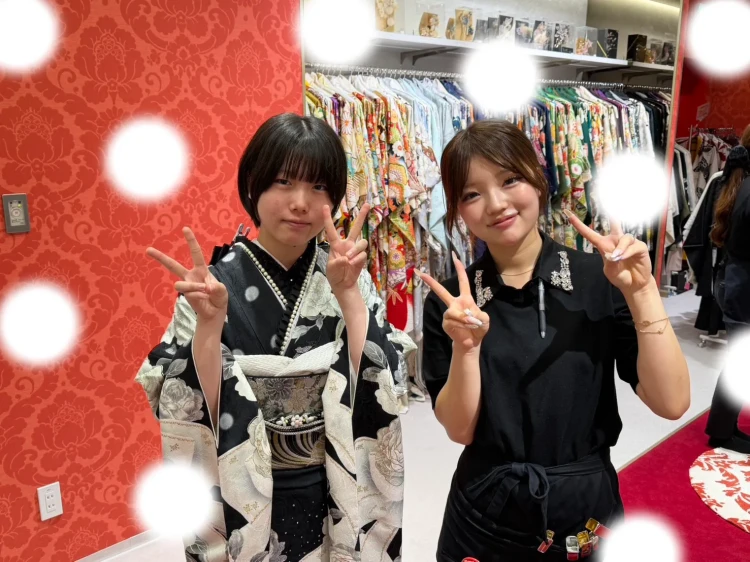 成人式　前撮り　梅田　振袖レンタル　ヘップバーン　キラキラ　