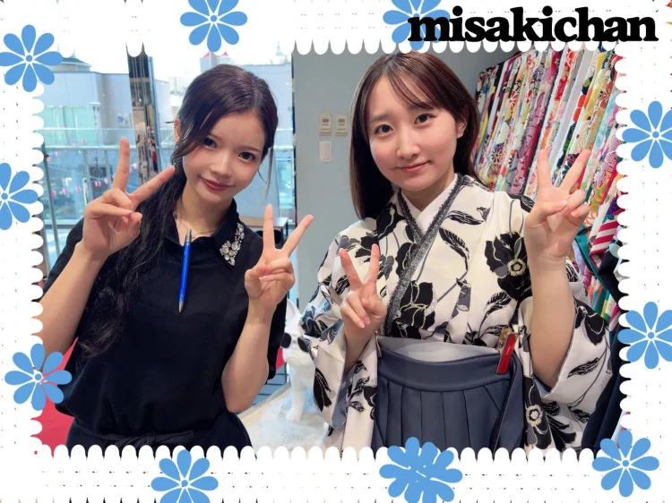 青の袴コーデに決定したお嬢様をご紹介