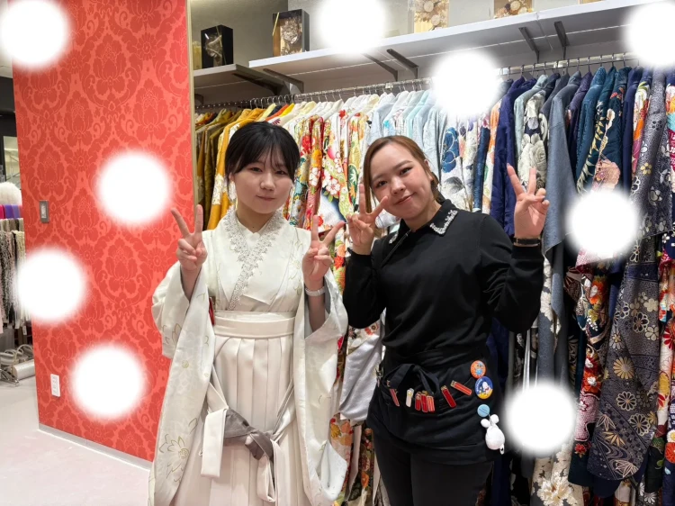 くすみ　袴　卒業式　TAKAZEN 袴レンタル