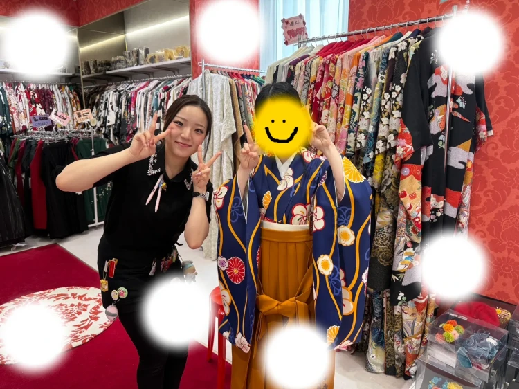 卒様式　袴レンタル　古典柄袴　大阪梅田