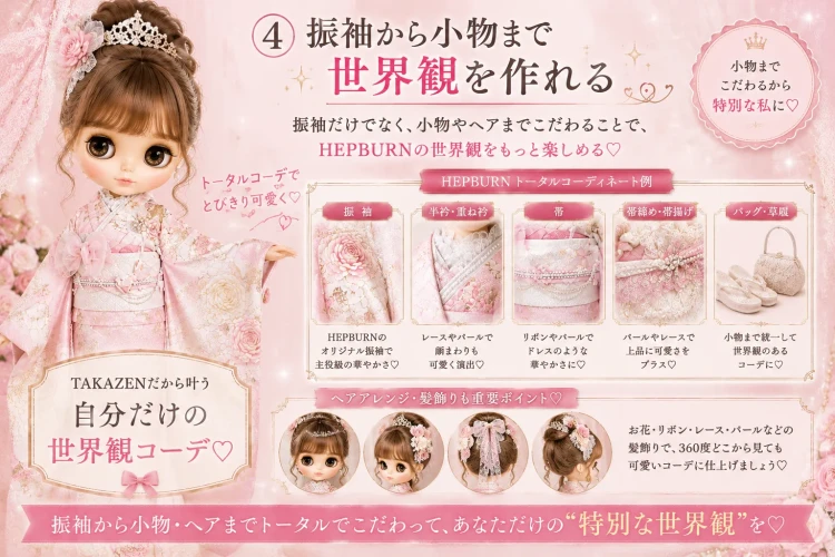 タカゼンの振袖は小物でも世界観を作れる