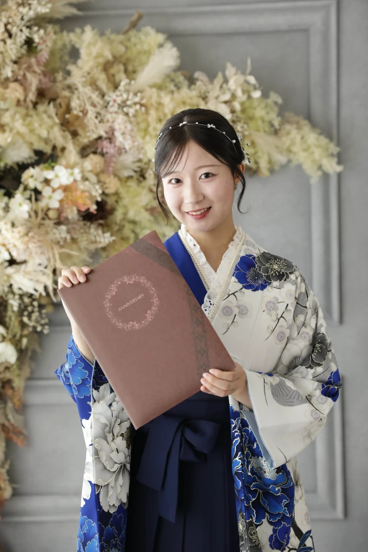 青地袴コーデ姫ちゃんの袴前撮り