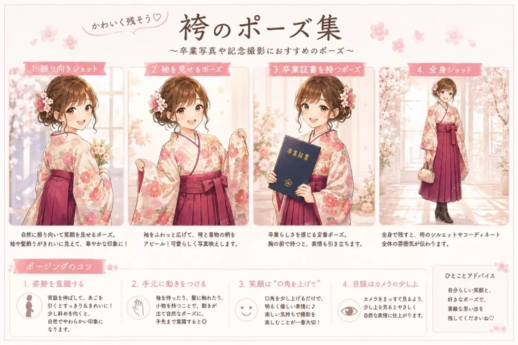 袴のポーズ集♡卒業式・前撮りで可愛く撮れるおすすめポーズ＆撮影のコツ