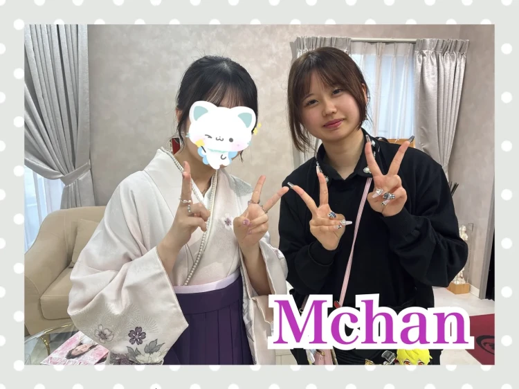 TAKAZEN奈良店でくすみピンク×紫の袴コーディーネートをご契約されたお客様の写真