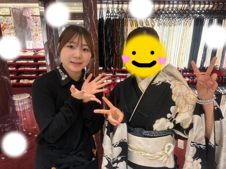TAKAZEN東京表参道店Flagshipで粋古典の黒色のお振袖を2028年成人式レンタルでご契約いただいたお客様のご紹介