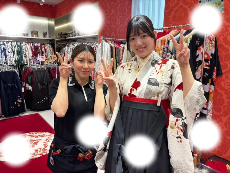 卒業式　袴レンタル　大阪梅田　古典柄袴