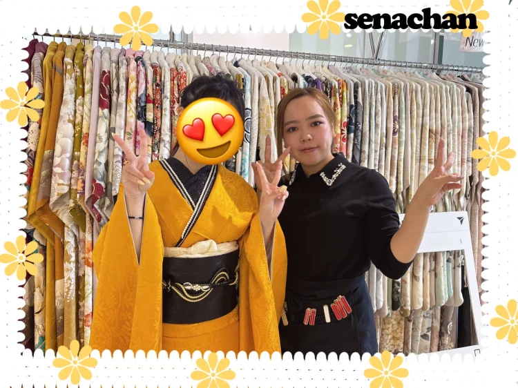無地のヴィンテージお振袖に決定したお嬢様をご紹介
