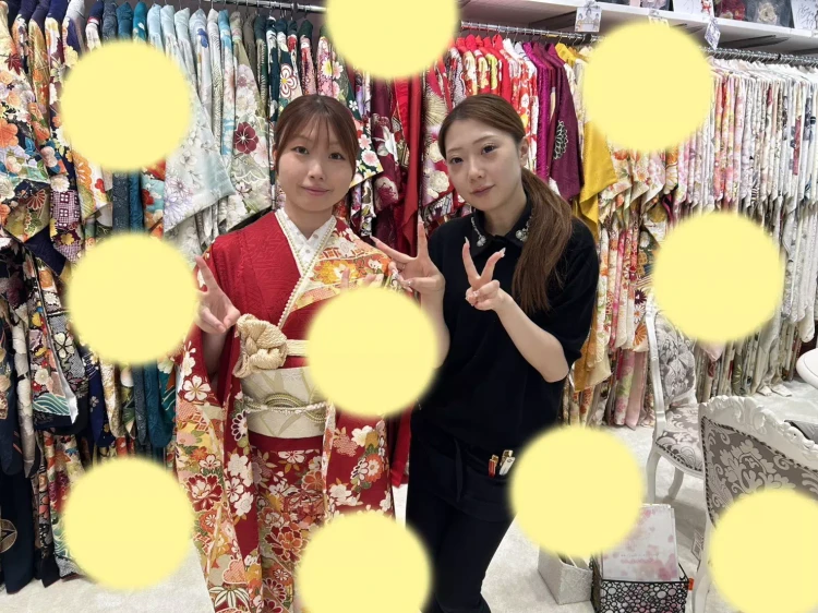 TAKAZEN神戸旧居留地赤色の古典のお振袖の姫ちゃん