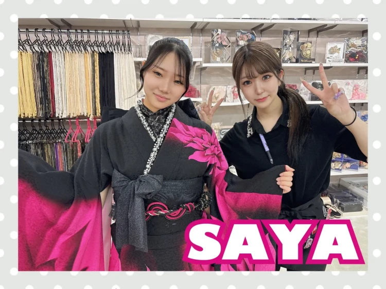 TAKAZEN奈良店で黒×ピンクのお振袖に決定された2,028年成人のお客様