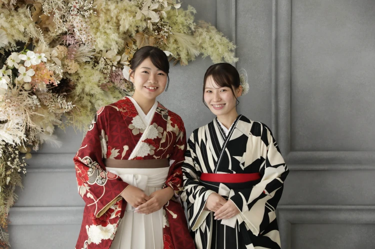 お友達同士で袴前撮りショット