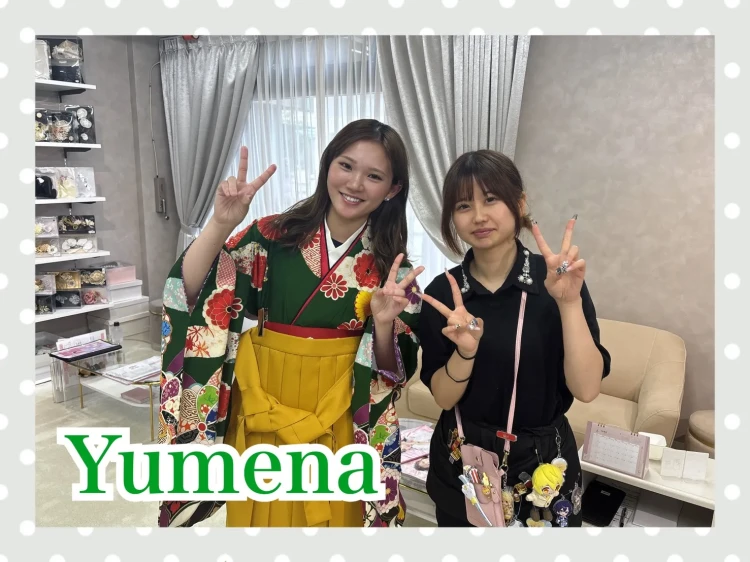 TAKAZEN奈良店で緑×からしの卒業式袴をご契約されたお客様の写真
