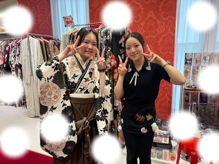 卒業式　袴レンタル　大阪梅田　くすみカラー