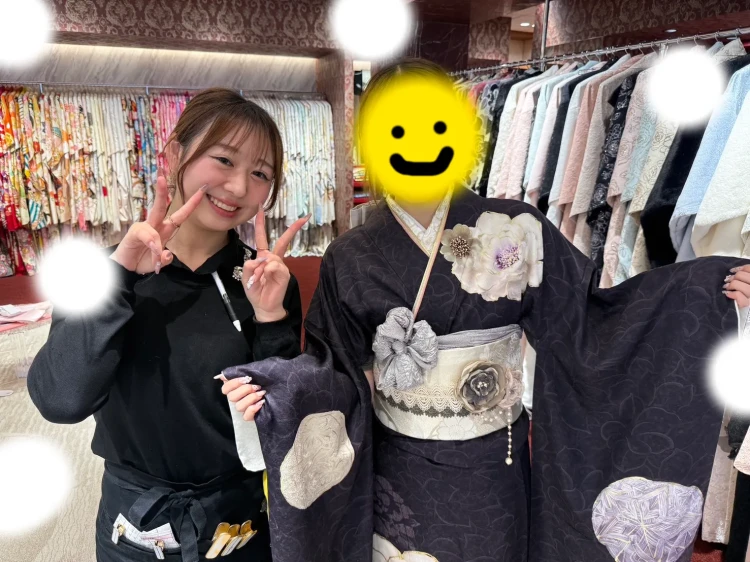TAKAZEN東京表参道店Flagshipで紫色のちいぽぽのお振袖をご契約いただいたお客様のご紹介。