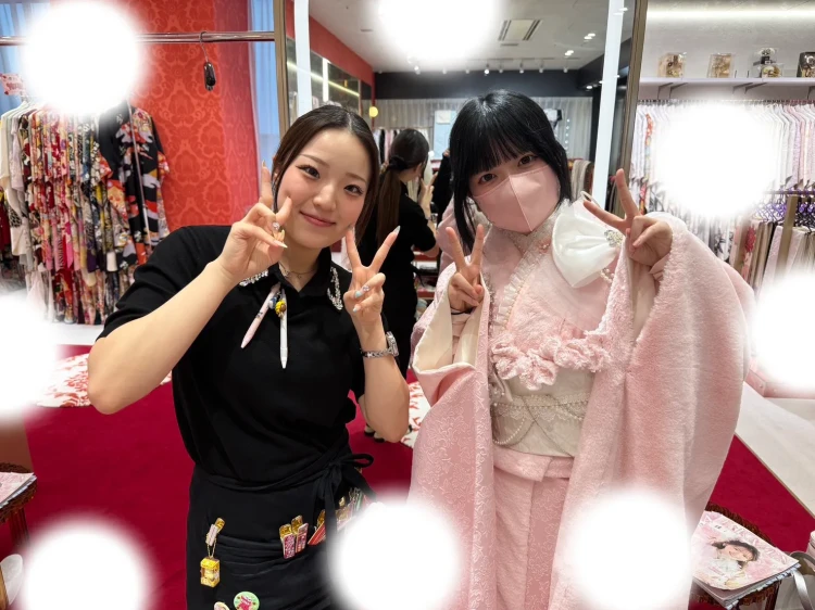 成人式　前撮り　梅田　振袖レンタル　袴レンタル　家族写真　前撮り撮影会　ピンク　フワフワ
