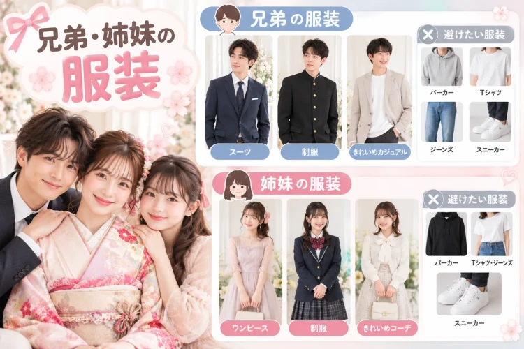 成人式の前撮りごきょうだいの服装