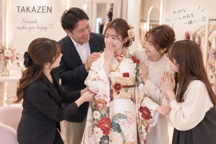 奈良県で視覚・聴覚障がいがある方でも安心して振袖選びが出来るのはTAKAZEN橿原店