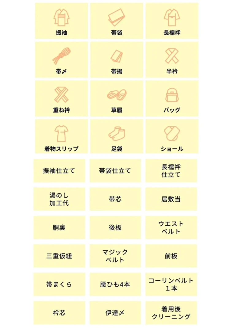 着付に必要な振袖おまかせ30点セット