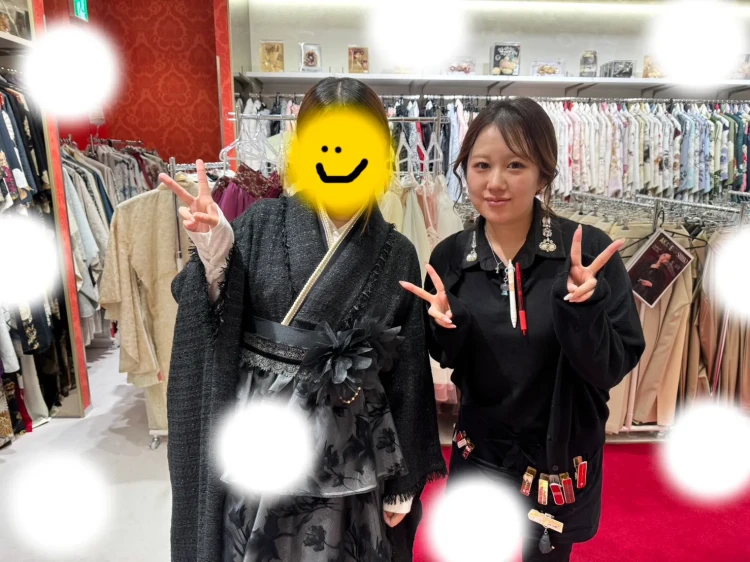 卒業式　袴レンタル　大阪梅田　HEPBURN袴　黒色袴