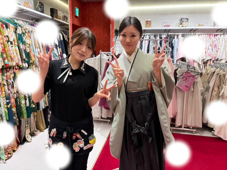 千鳥柄　オシャレ　袴　卒業式　TAKAZEN 袴レンタル
