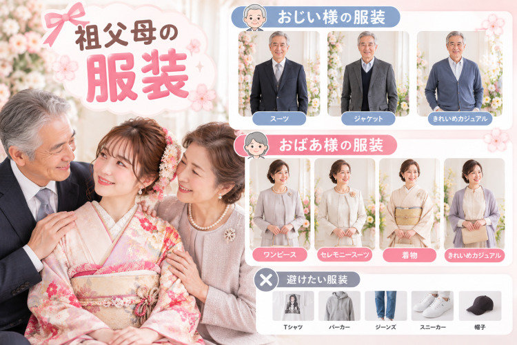 成人式の前撮り祖父母の服装