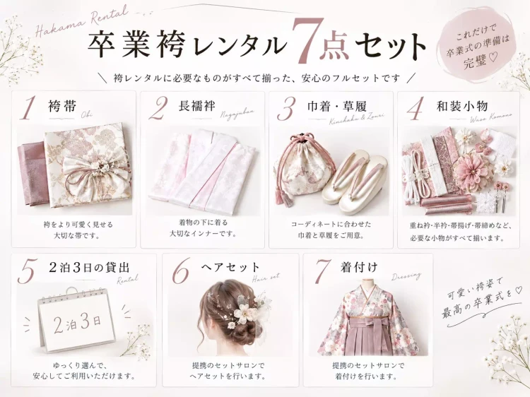 TAKAZEＮ姫路店袴レンタルプラン内容。