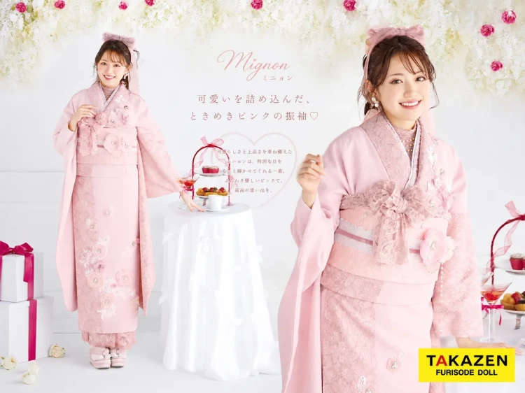 TAKAZEN神戸旧居留地店立体花付きヘップバーンシリーズMignonのお振袖紹介