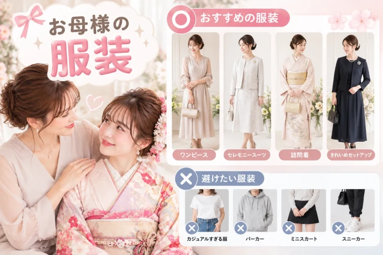 成人式の前撮りお母様の服装