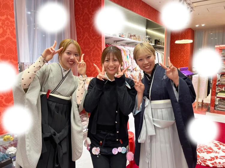 成人式　卒業式　TAKAZEN 袴レンタル　おしゃれ袴　千鳥柄袴　キラキラ袴