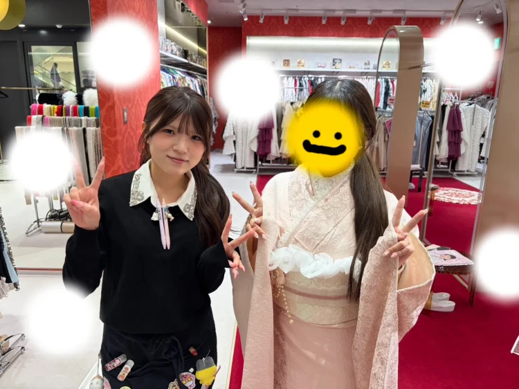 成人式　振袖　梅田　くすみカラー　かわいい　ピンク振袖