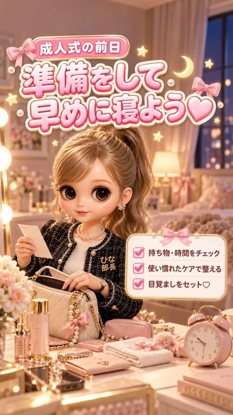 成人式の前日は、準備を済ませて早めに寝よう
