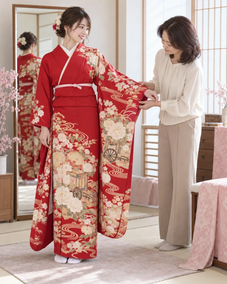ママ振袖を着る前に確認したい3つのこと ① サイズが合うか