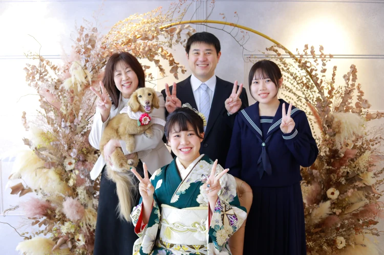 愛犬と家族で撮影できるお写真