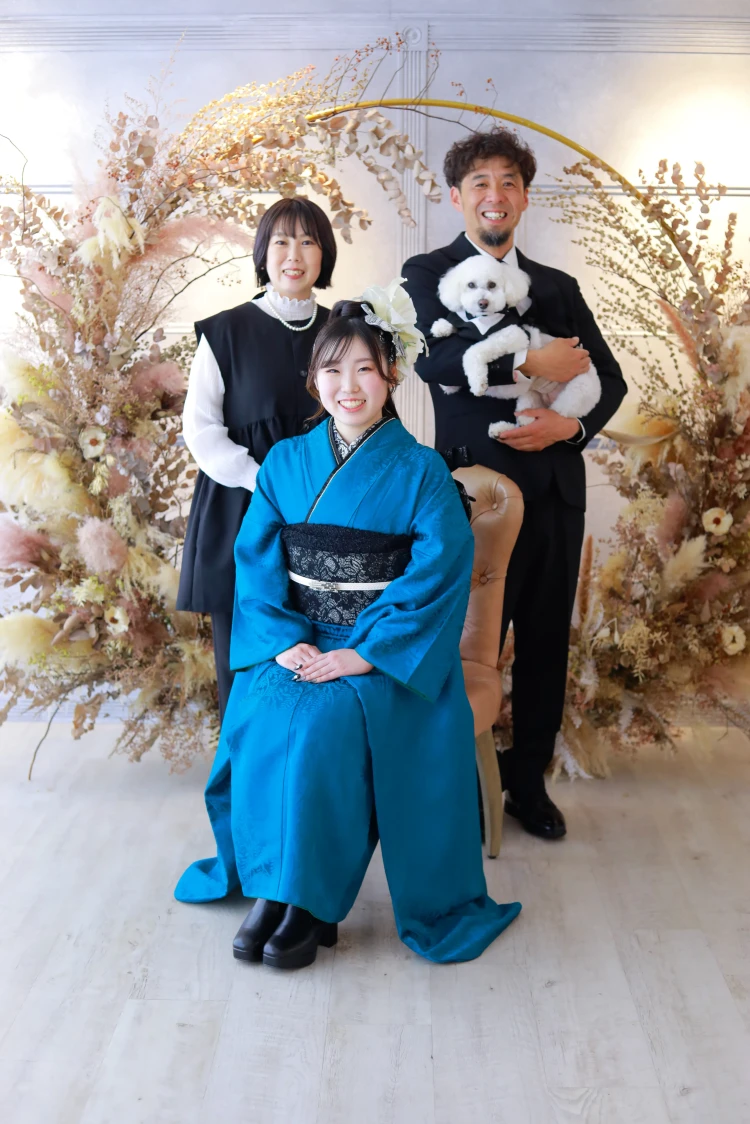 愛犬と家族で撮影できるお写真