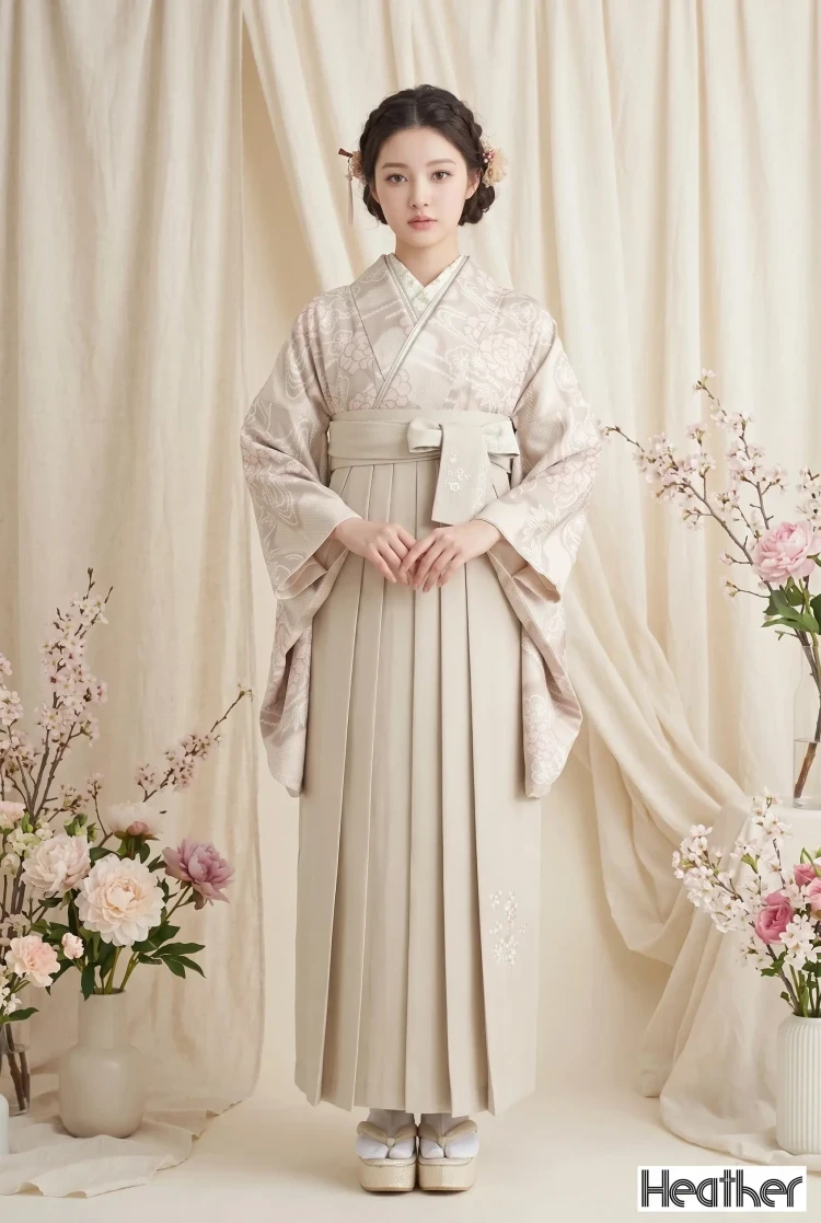 先生向けのベージュの袴