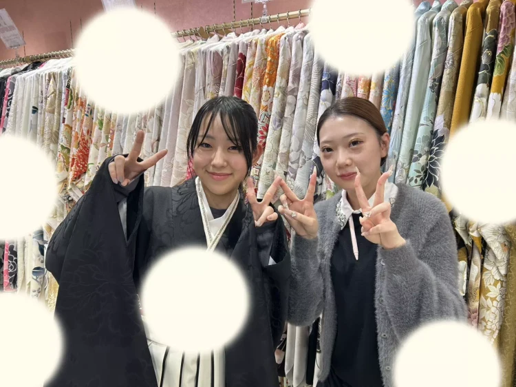 TAKAZEN姫路店のお持ち込みのお振袖に袴コーデのお嬢様
