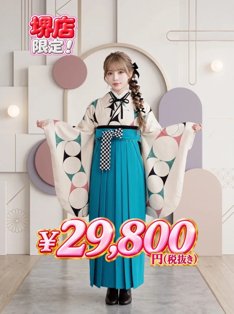 TAKAZEN堺店くすみ袴が10月限定29,800円！