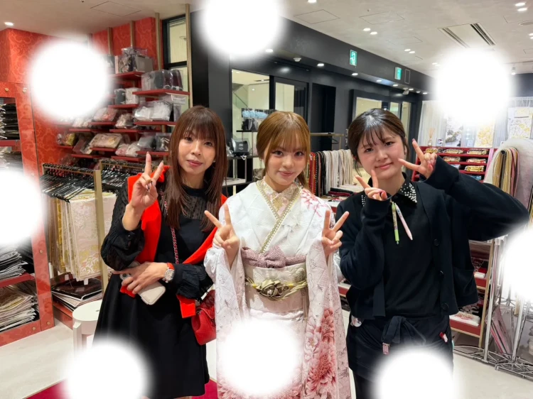 成人式　前撮り　梅田　振袖レンタル　袴レンタル　家族写真　前撮り撮影会　くすみカラー　ちいぽぽ